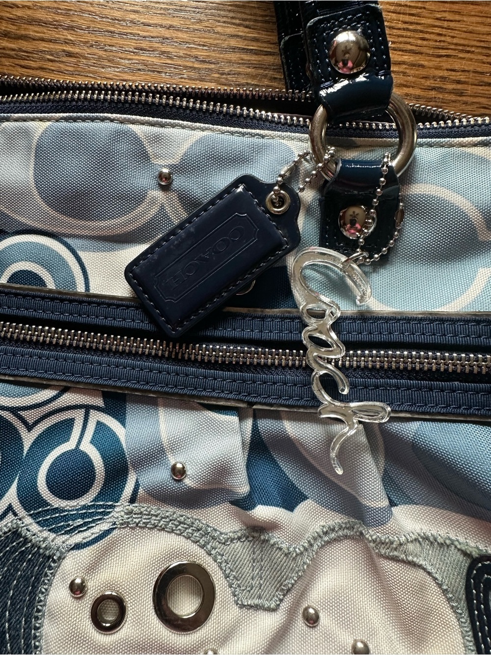 Coach Poppy Glam Pop C Denim Appliqué Tote - Picture 10 of 16
